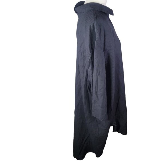 J.Crew Women Black Cotton Lightweight Collared V-Neck Tunic Top Shirt Size XL - Picture 2 of 8